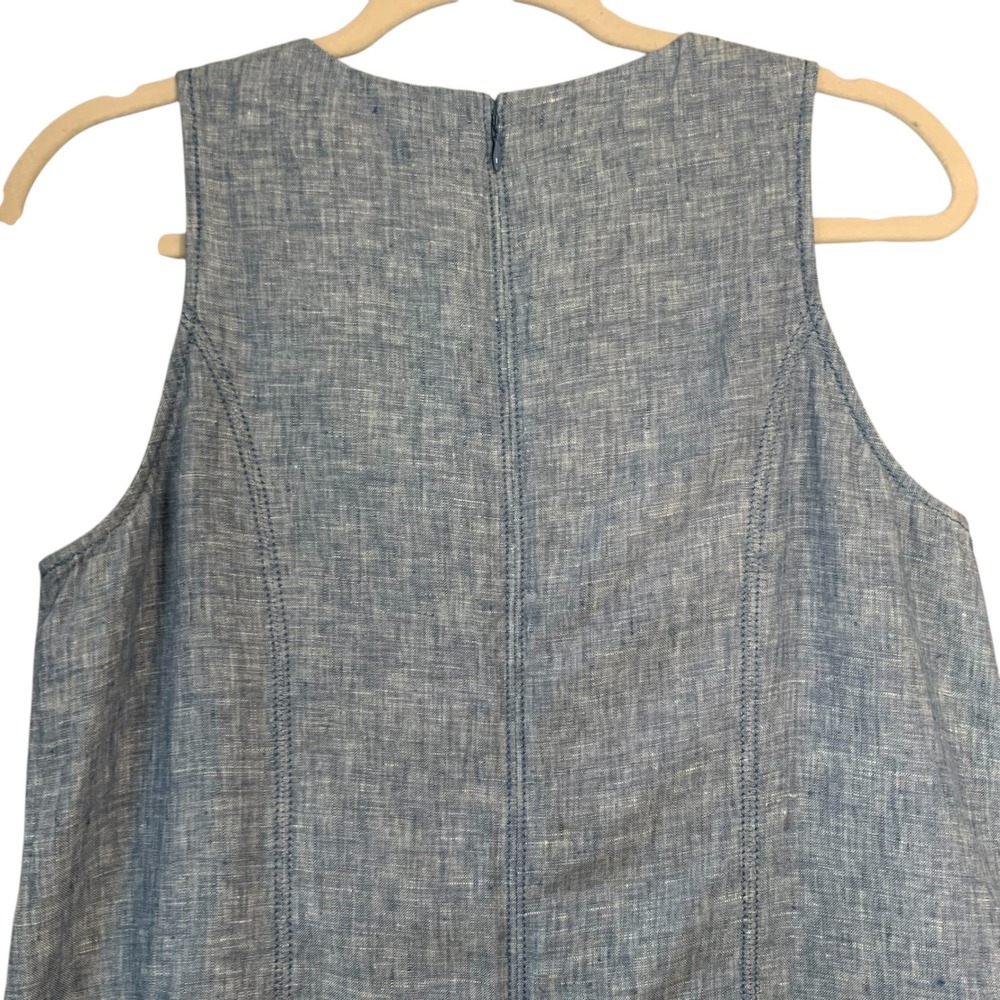 Loft Chambray Linen Pocket Sheath Dress. Size‎ 6P - Picture 6 of 12